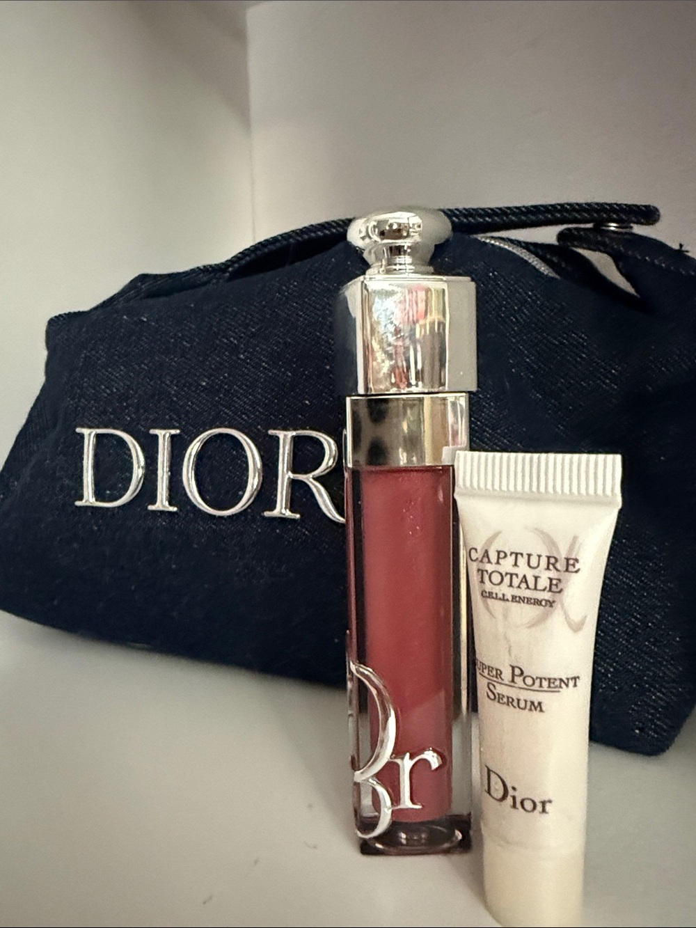 S Dior - Beauty Denim Bag with Gloss & Free Gift